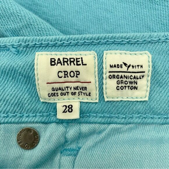 Levi’s Made & Crafted Blue Mist Organic Cotton Blend Barrel Crop Jeans Size 28 - Picture 10 of 14